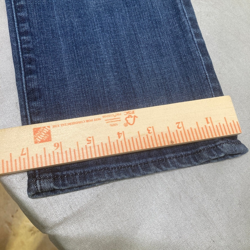 Kut from the Kloth Womens Size 12 Dark Wash Distressed Straight Leg Jeans Blue - Picture 12 of 16